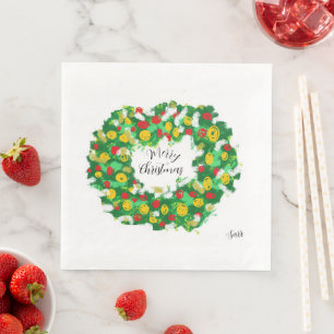 Serviette En Papier Papier Napkin : Joyeux Noël