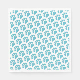 Serviette En Papier Papier Napkin Lt Blue Empreintes de pattes