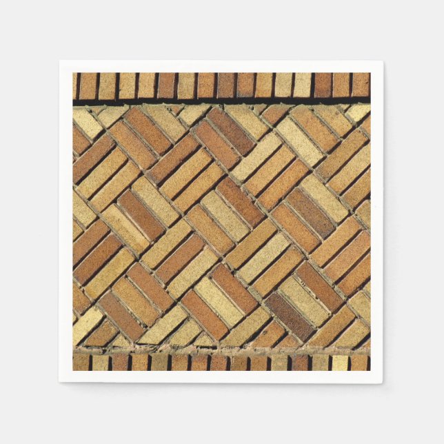 Serviette En Papier Papier Napkin - Motif en brique (Devant)