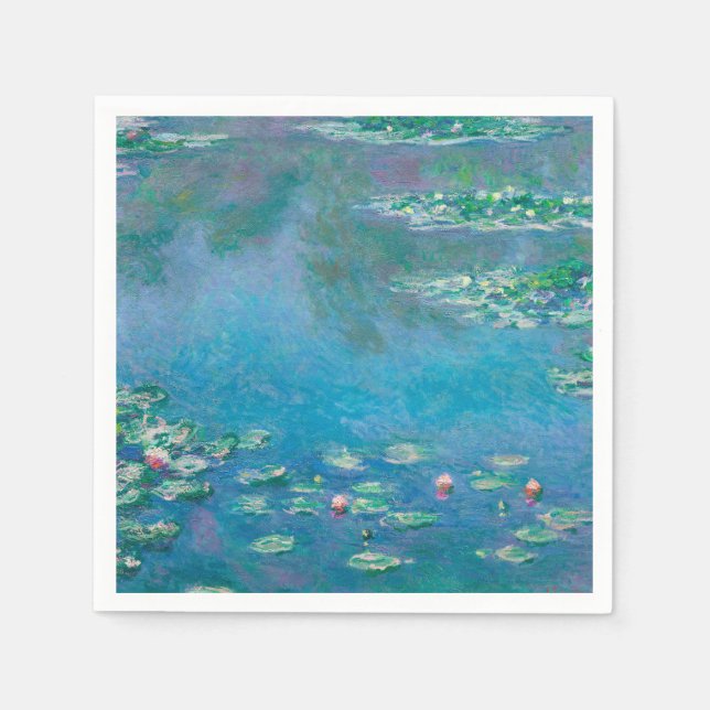 SERVIETTE EN PAPIER PAPIER NAPKIN : "NÉNUPHARS PAR MONET" (Devant)