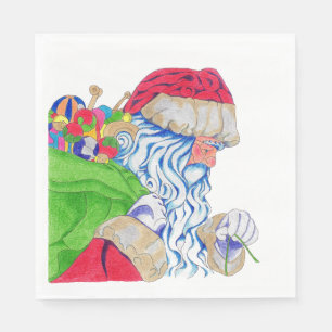 Serviette En Papier Papier Napkin Père Noël