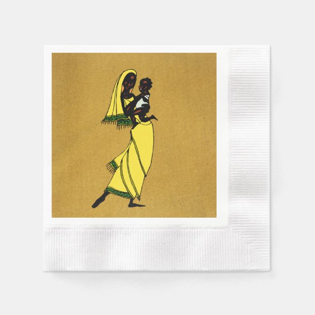 Serviette En Papier Papier Napkin pour femmes africaines (Devant)