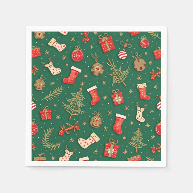 Serviette En Papier Papier Napkin pour Noël (Devant)