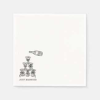 Serviette En Papier Papier Napkin - Tour Champagne Mariée