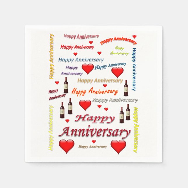 Serviette En Papier Papier Napkins Bonne Anniversaire (Devant)