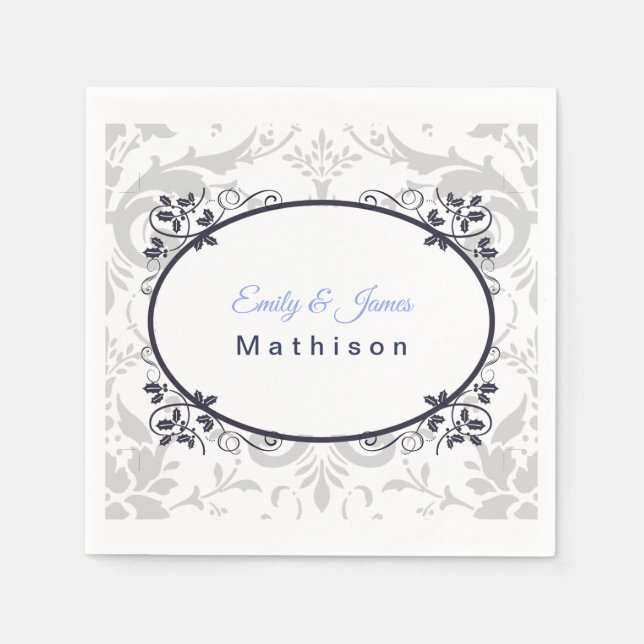 Serviette En Papier Papier Napkins-couronnement en argent (Devant)