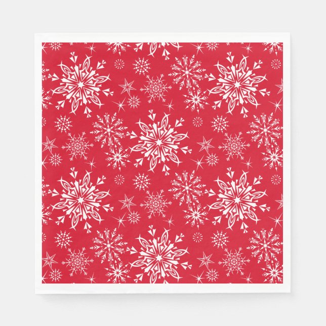 Serviette En Papier Papier Napkins-Flammes de neige de vacances (Devant)