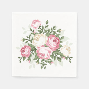 Serviette En Papier Papier Napkins Roses Vintages