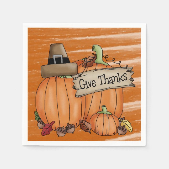 Serviette En Papier Papier Napkins Thanksgiving (Devant)