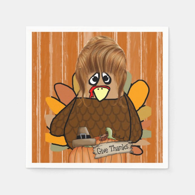 Serviette En Papier Papier Napkins Thanksgiving (Devant)