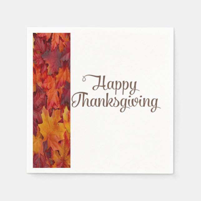 Serviette En Papier Papier Napkins Thanksgiving (Devant)
