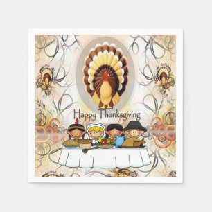 Serviette En Papier Papier Napkins Thanksgiving