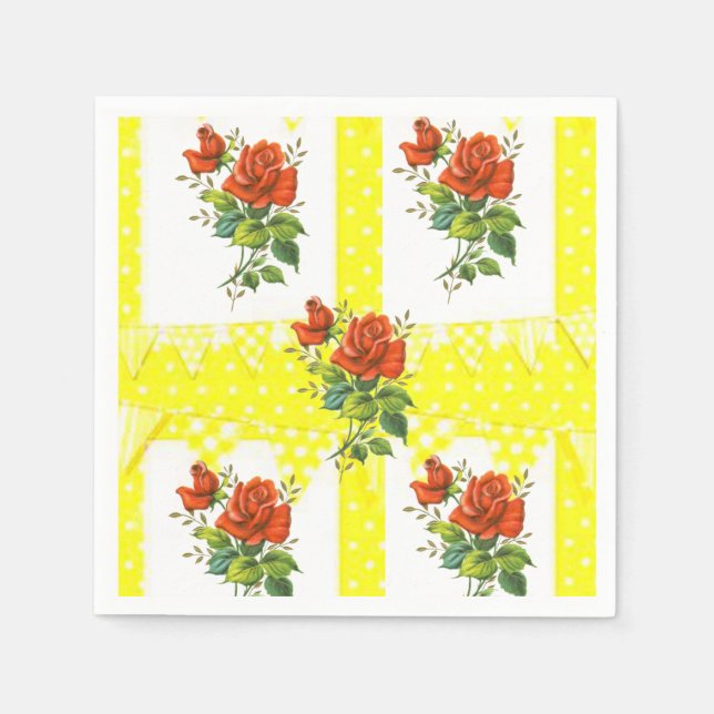Serviette En Papier Papier Naples Floral (Devant)