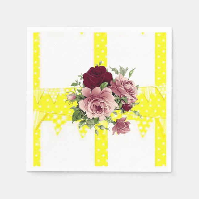 Serviette En Papier Papier Naples Floral (Devant)