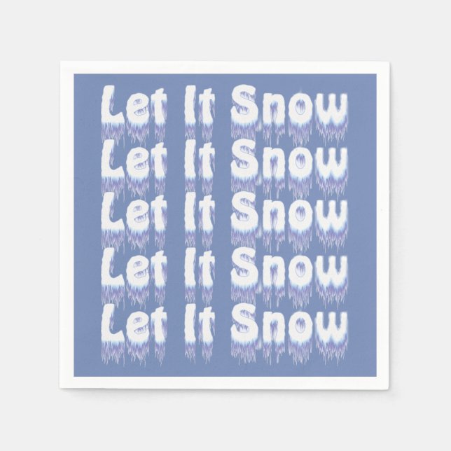 Serviette En Papier Papier Naples Laisser Neige Bleu Blanc Approvision (Devant)