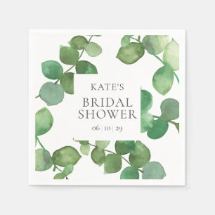 Serviette En Papier Papier Nappe Eucalyptus Aquarelle pour Enterrement