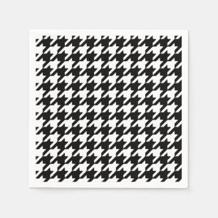 Serviette En Papier Papier noir Houndstooth Napkins