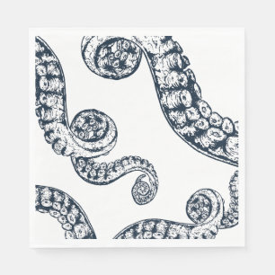 Serviette En Papier Papier Octopus Nautique Marine
