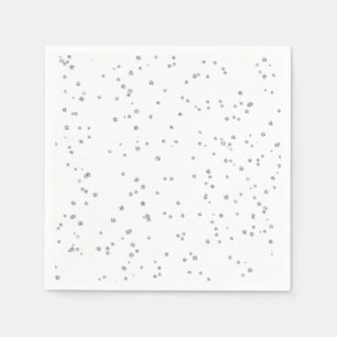 Serviette En Papier Papier Pailleté Argent Anniversaire Enfant