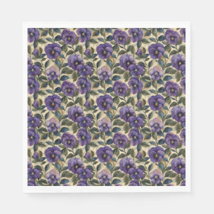 Serviette En Papier Papier Pansé Violet Pansa Napkins
