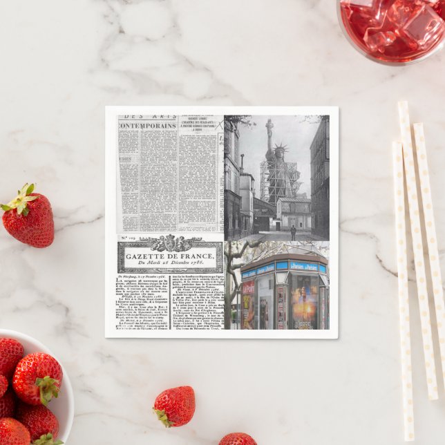 Serviette En Papier Papier, Paris France Journal (En situation)