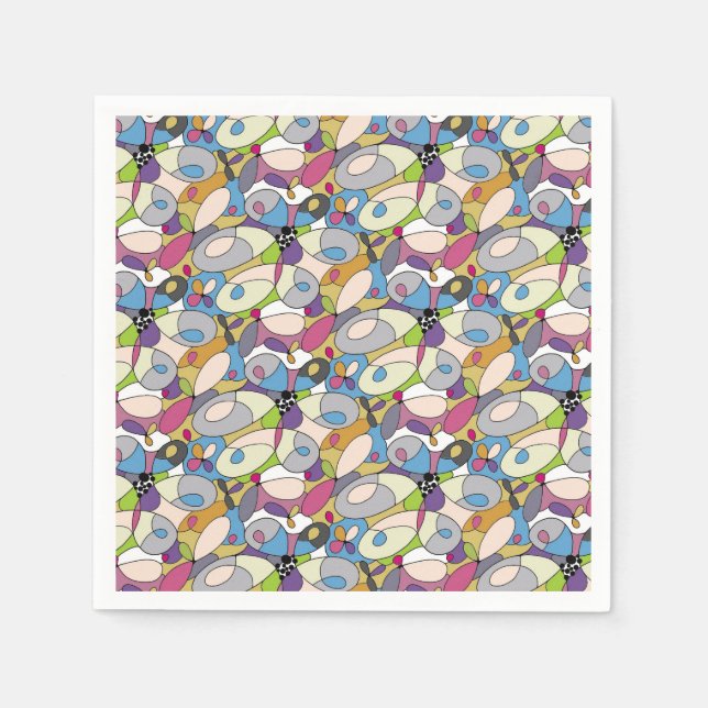 Serviette En Papier Papier Pastel Abstrait Napkin (Devant)