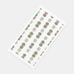 Serviette En Papier Papier peint à la main bleu blanc gingembre