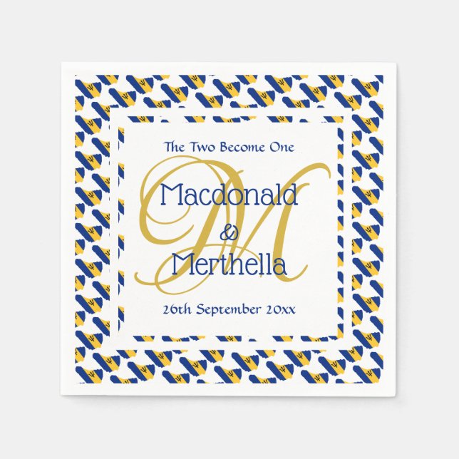 Serviette En Papier Papier personnalisé avec monogramme pour mariage e (Devant)