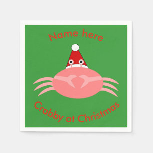 Serviette En Papier Papier personnalisé de crabe de Noël