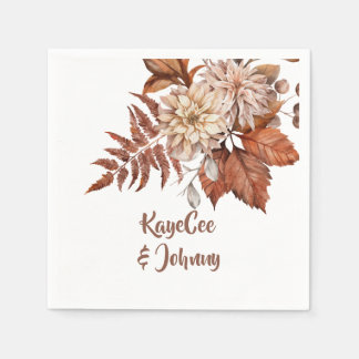 Serviette En Papier Papier personnalisé de mariage d'automne