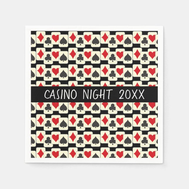 Serviette En Papier Papier personnalisé Motif Card Suites (Devant)