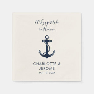 Serviette En Papier Papier personnalisé pour mariage avec ancre nautiq