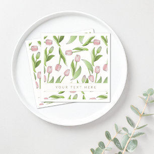 Serviette En Papier Papier personnalisé tulipe rose moderne