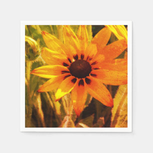Serviette En Papier Papier photo à fleurs jaunes