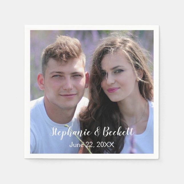 Serviette En Papier Papier photo Mariage (Devant)