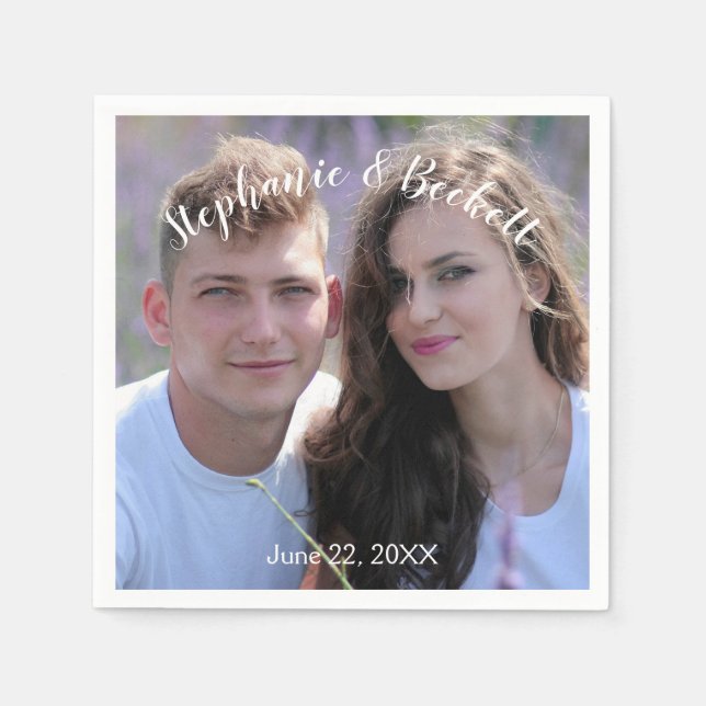 Serviette En Papier Papier photo Mariage (Devant)