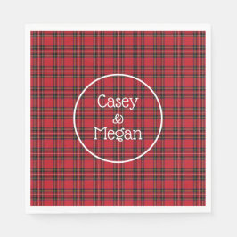 Serviette En Papier Papier plat classique Tartan rouge Napkin