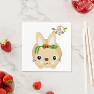 Serviette En Papier Papier, pois carottes de singe à lapin