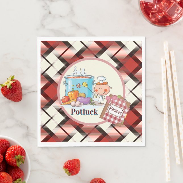 Serviette En Papier Papier Potluck  (En situation)