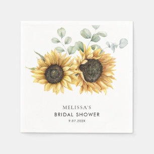 Serviette En Papier Papier pour Baby Shower de Tournesol Eucalyptus