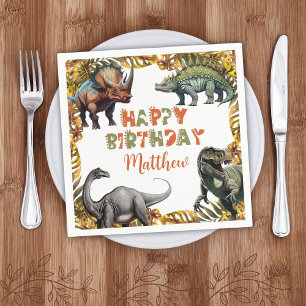 Serviette En Papier Papier pour fête d'anniversaire de dinosaure