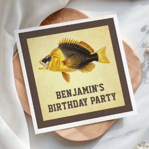 Serviette En Papier Papier pour fête d'anniversaire de pêche rustique 