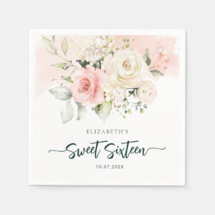 Serviette En Papier Papier pour fête d'anniversaire Sweet 16 aquarelle