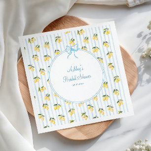 Serviette En Papier Papier pour la douche de mariée Italian Lemon Blue