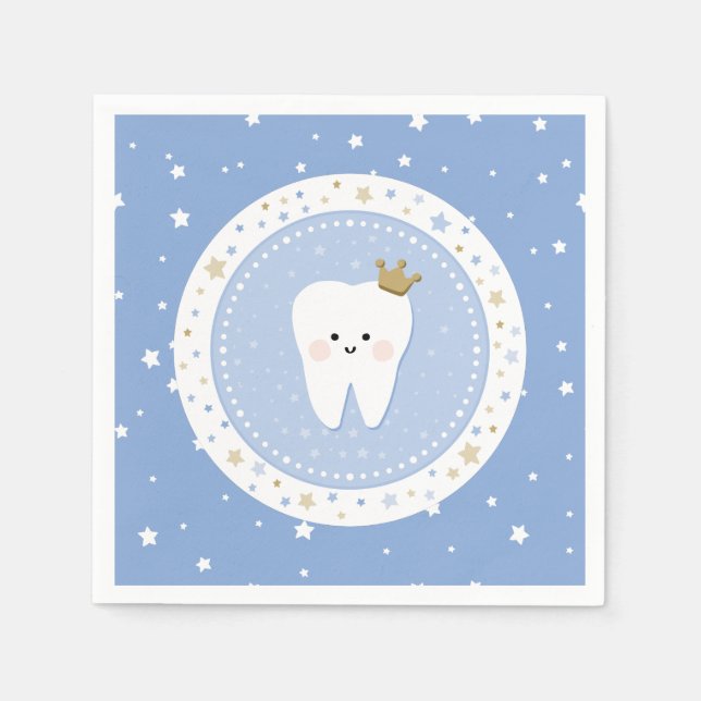 Serviette En Papier Papier première dent et étoiles Napkin (Devant)