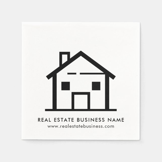 Serviette En Papier Papier Promo de l'agent immobilier moderne (Devant)