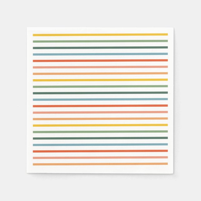 Serviette En Papier Papier Rainbow Stripes (Devant)