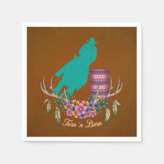 SERVIETTE EN PAPIER PAPIER RODÉO BOHO BARREL RACER BARREL RACING