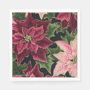 Serviette En Papier Papier rose Bourgogne - les années 50 Poinsettia