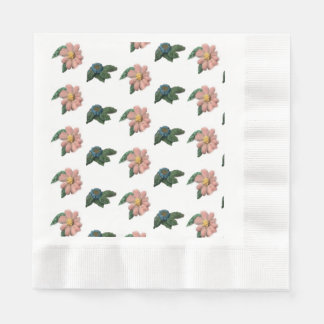 Serviette En Papier Papier rose et bleu floral Napkin
